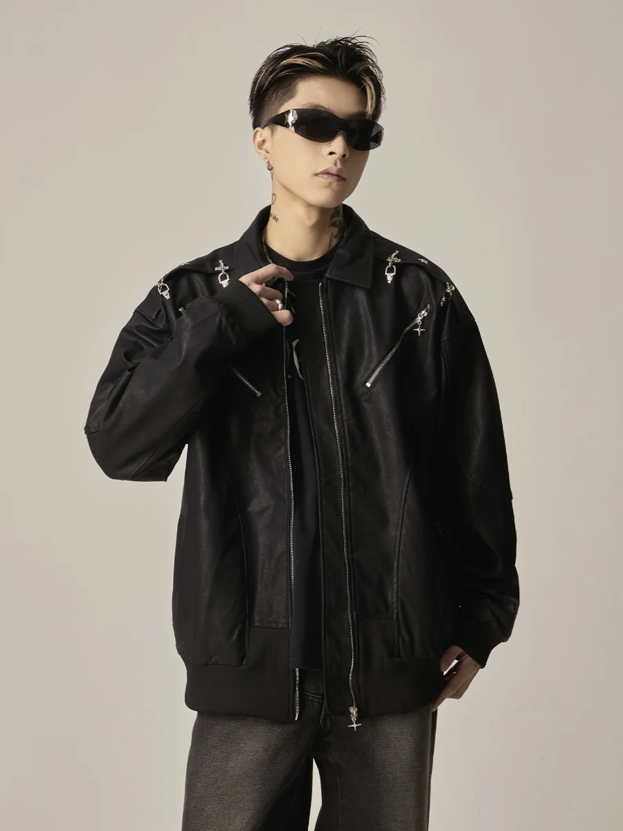 Американское винтажное пальто из искусственной кожи верхняя одежда мужская