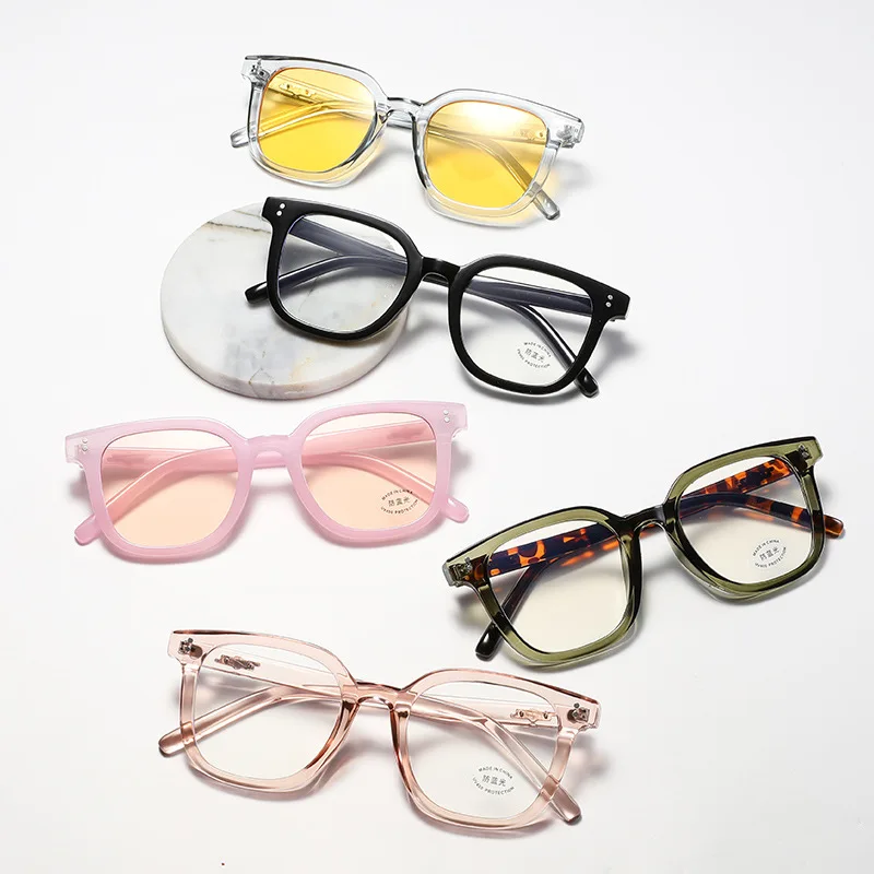 

New Glasses Vintage with Large Rims Myopia Glasses Frames Fashion Anti-Blue Light Flat Mirror Direct Supply
