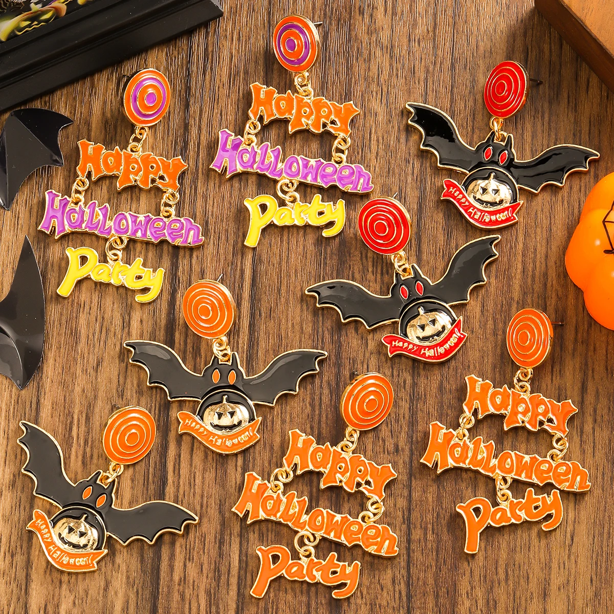 Vedawas Хэллоуин Тематические Висячие Серьги Женские Модные Из Цинкового Сплава В