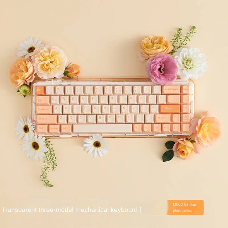 

Melgeek Wireless Customized Mechanical Keyboard Retro Keycap Three-mode Gasket Hot-swappable Rgb Bluetooth Tablet Mojo68