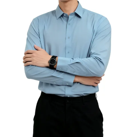 Мужские рубашки Модал Slim Fit синие белые 8XL