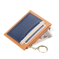 2022 slim credit card holder wallet men women bank cardholder case vintage leather minimalist wallet with keychain