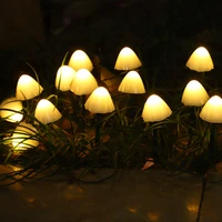solar led light outdoor mushroom solar garden lights waterproof solar power fairy lights garland for patio garden decoration