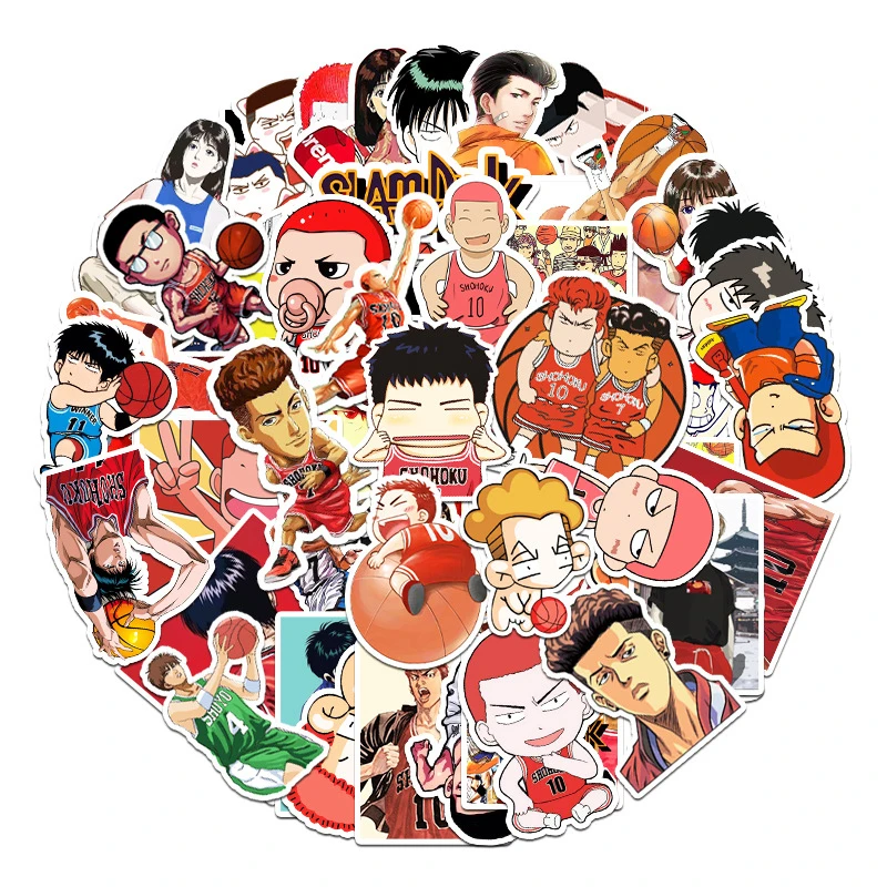 

Cartoon Anime Kawaii SLAM DUNK Sakuragi Stickers for Laptop Suitcase Stationery Waterproof Decals Album Graffiti Kids Toys Gifts