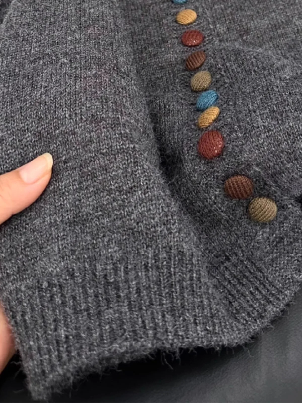 Корейская серия ленивый контрастный цвет однобортный свитер жилет женский