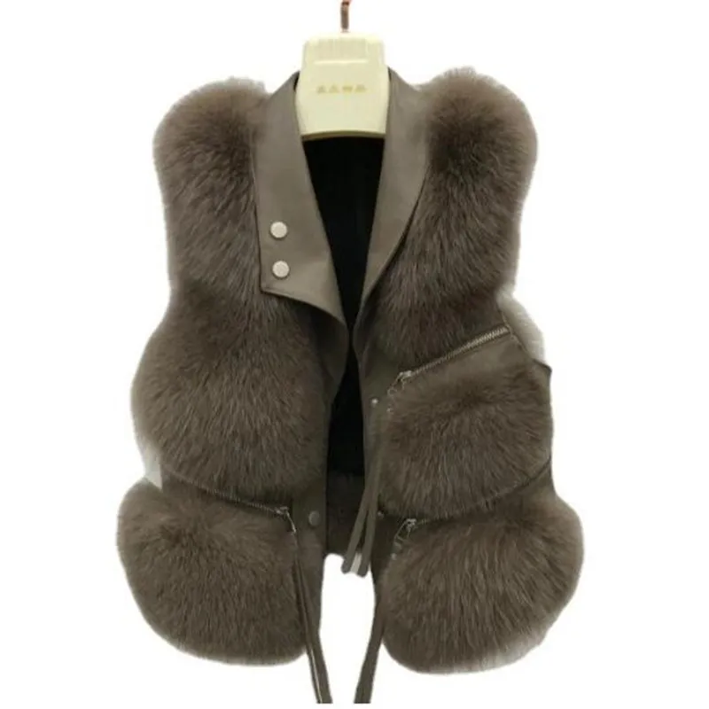 Vest coat women 2023 winter new Korean version of short hair vest imitation fur