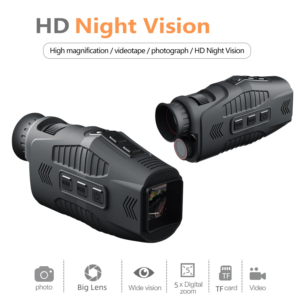 

R11 1080P Monocular Infrared Night Vision Day Night Use Photo Video Taking 5X Digital Zoom 300M Full Dark Viewing Distance