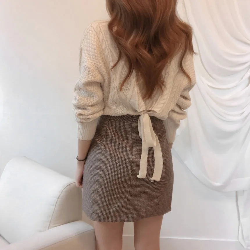 New Winter Sweater Women Pullover Girls Tops Vintage stripe Autumn Elegant Female Knitted Outerwear Warm Oversize | Женская одежда