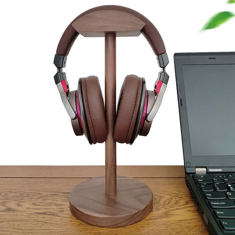

Wooden Headphone Stand Aluminum Alloy+Red Wood Earphone Holder Hanger Display Shelf with Anti-slip Pad Gaming Headset Accessory