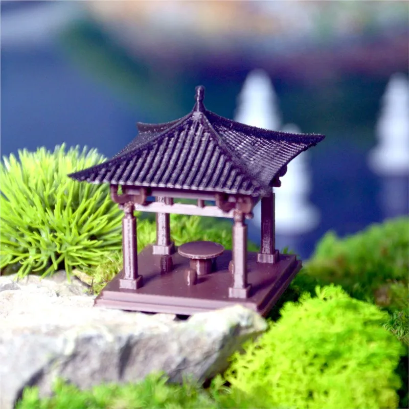 Ретро 3D печать квадратный павильон Jixian Pavilion Китайская древняя архитектура микро