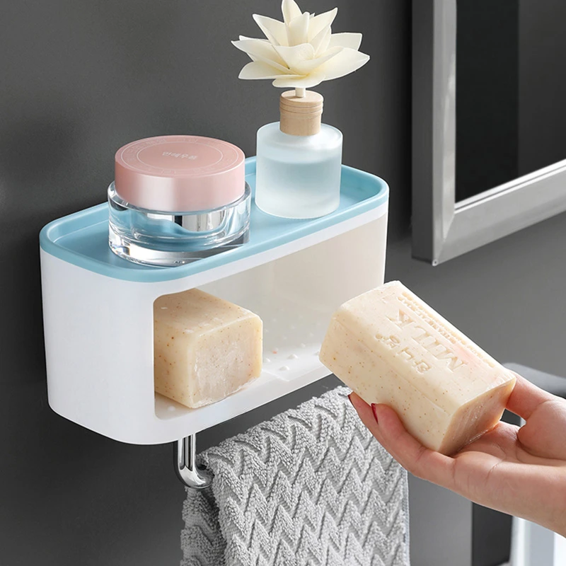 

Soap Dishes Box Wall Mounted Shower Soap Tray Holder for Bathroom Multifunction Storage Basket Soap Rack Shelf Tools