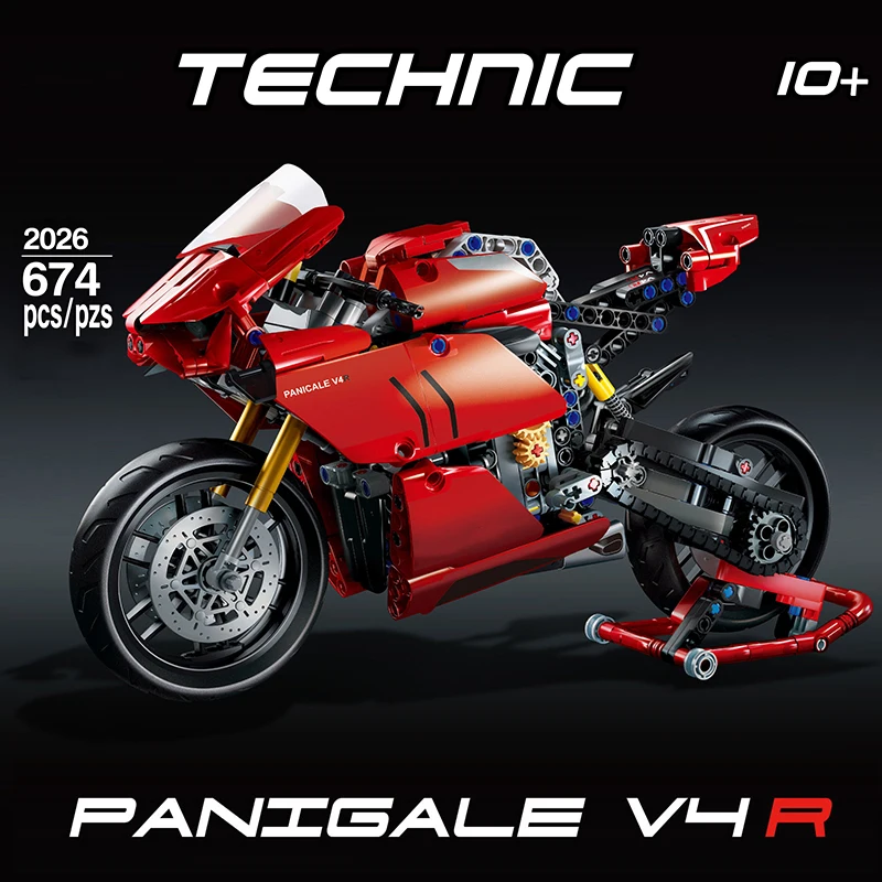 

High-tech Ducatis Panigale V4 R Motorcycle Toy Compatible 42107 Building Blocks Motorbike Model Toys for Kids Child Gift