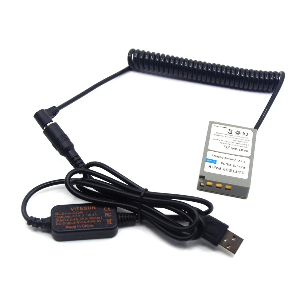 PS-BLS5 Фиктивная батарея BLS-5 Пружинный соединитель постоянного тока USB-кабель