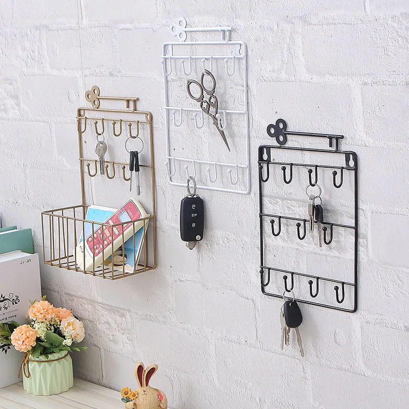 

Modern Style Iron Hangers Hooks Creative Wall Mounted Hooks Key Holder Coat Hat Storage Rack Home Decoration Organizer Holder