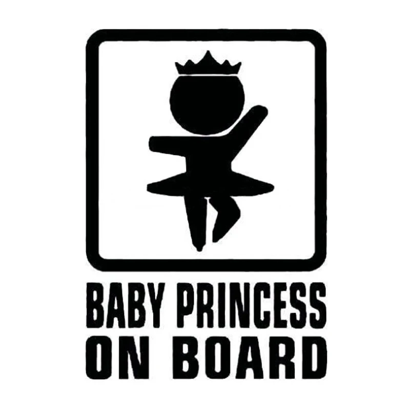 

11*16CM BABY PRINCESS ON BOARD Personality Warning Reflective Car Stickers Creative Fashion Accessories Car Decals