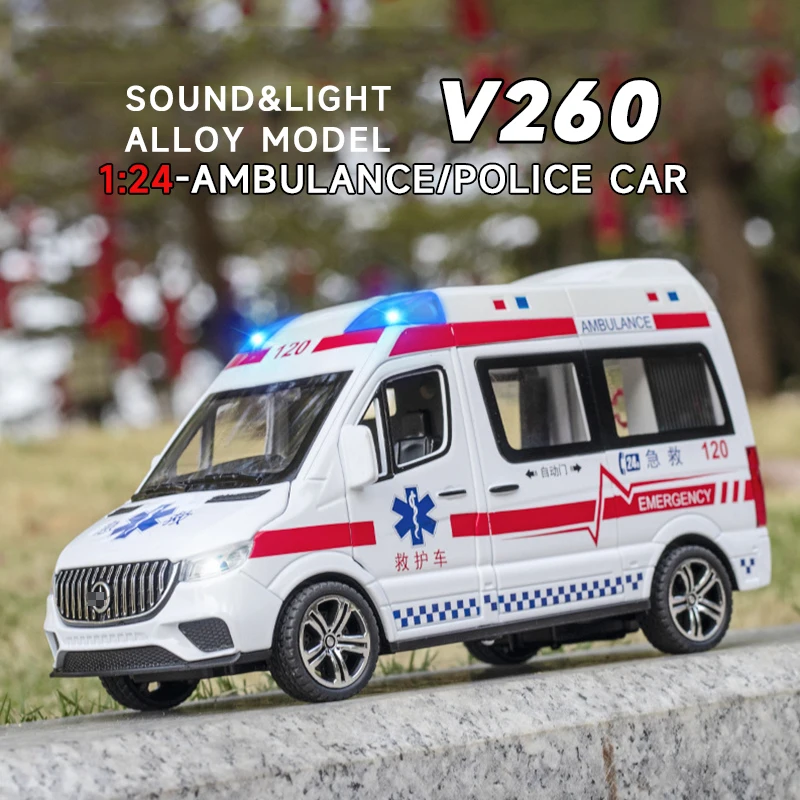 Литая модель автомобиля 1:24 из сплава V260 RV скорая помощь полиция миниатюрный