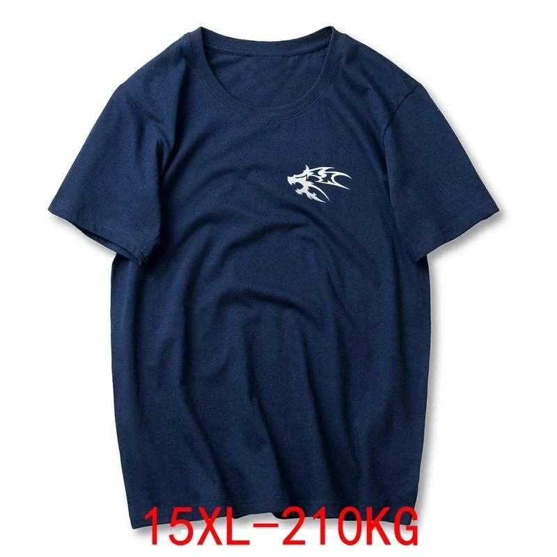 

Men's Summer T-Shirt 6XL Wolf Large Size Large 6XL 7XL 8XL 9XL 10XL 12XL 15XL Casual T-Shirt Cotton Print Home Loose Navy Blue
