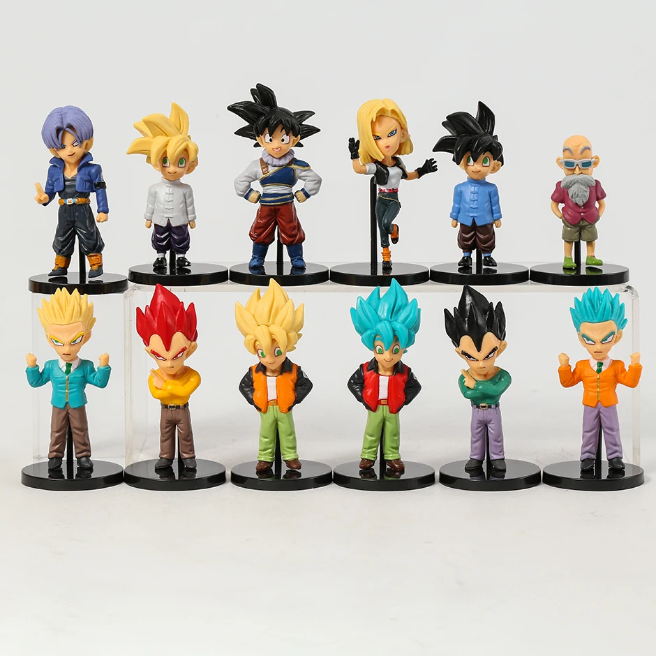 

Dragon Ball Goku Gohan Vegeta Trunks Android NO.18 Master Roshi Mini Cute Decoration Dolls PVC Figures Toys Kids Gift