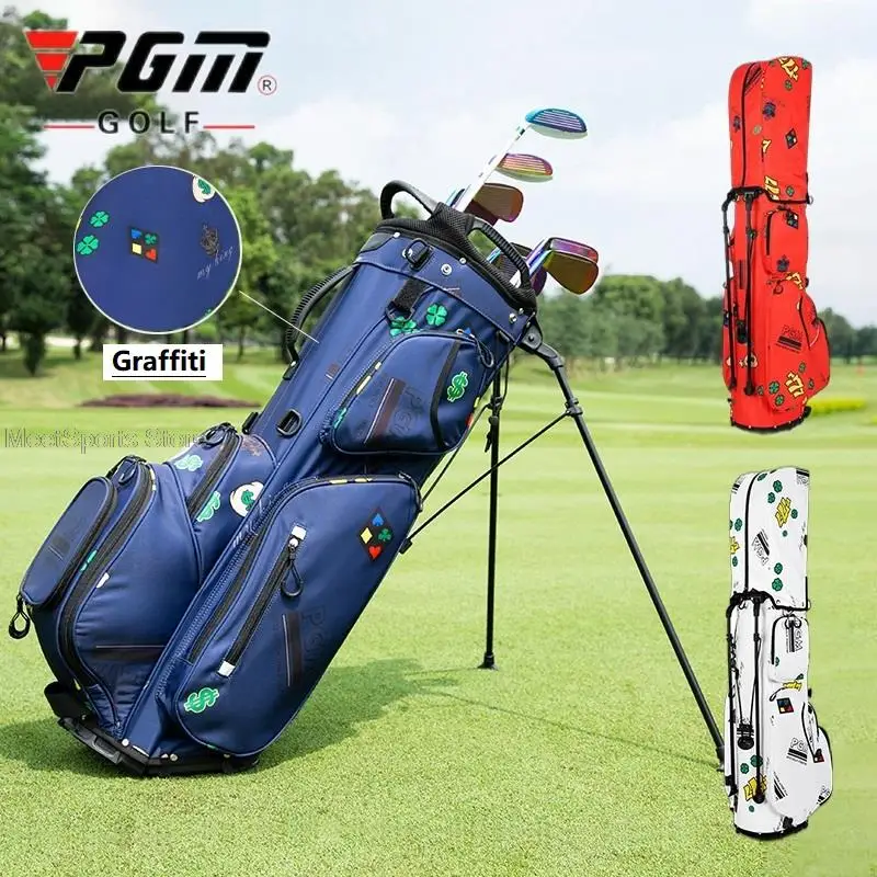 Women Men Trolley Golf Bag Print Waterproof Golf Cart Bags Portable Bracket Stand Golfer Package Ultra-Light Big Capacity Pack