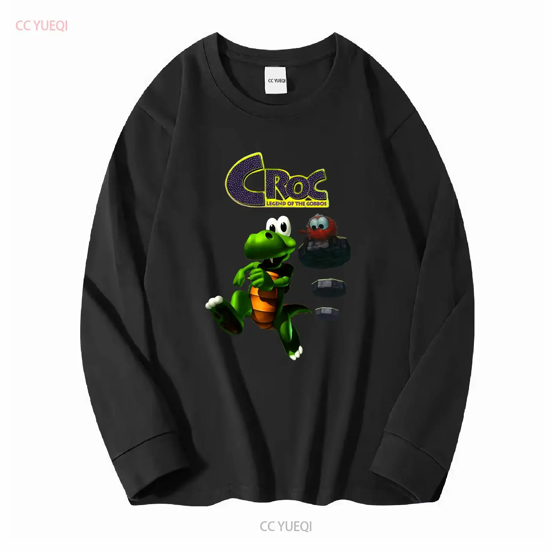 Фото Футболка Croc Legend of the Gobbos COMPUTER GAME YELLOW OLIVE Все размеры S 5XL с длинными или короткими рукавами винтажная стильная мужская футболка №3