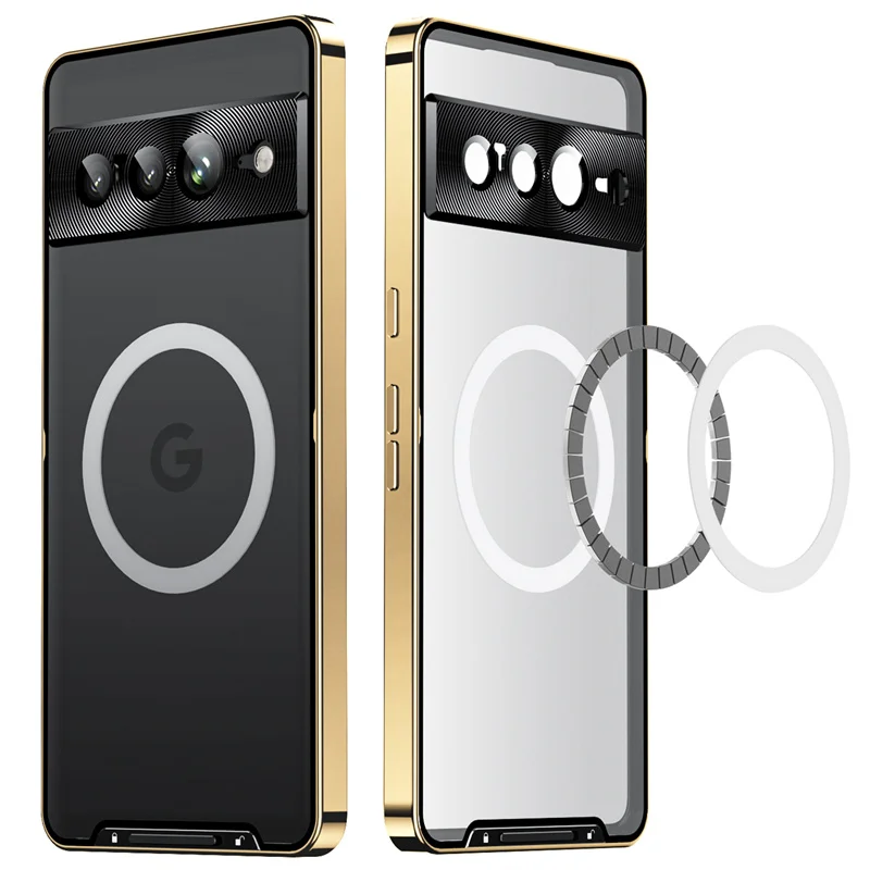Металлический матовый чехол для Google Pixel 7 Pro, Магнитный чехол для телефона, совместимый с Magafe зарядкой и аксессуарами