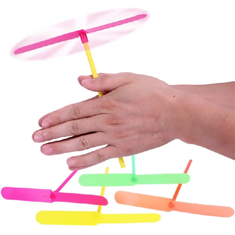 

5/10/50pcs Plastic Bamboo Dragonfly Propeller Kids Toys Classic Rotating Flying Arrows Outdoor Sport Games Favors Children Gifts