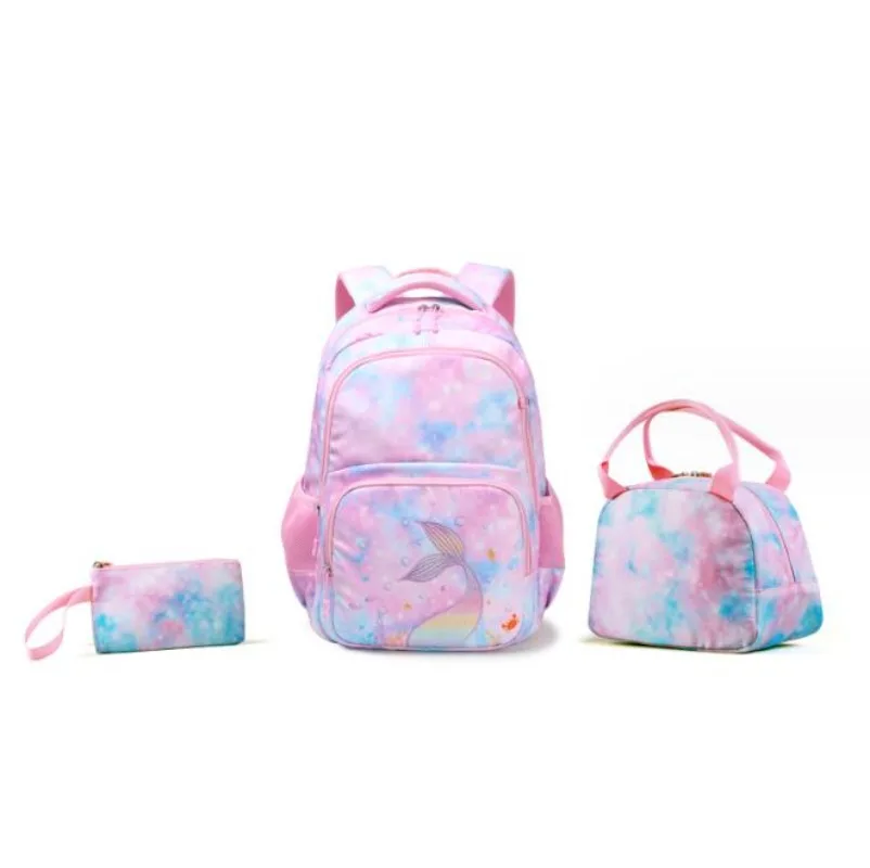 

Детский школьный портфель с рисунком русалки и динозавра, водонепроницаемый комплект для подростков, вместительный, 2023