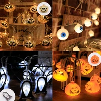 150cm 10LED Halloween LED String Lights Portable Pumpkin Ghost Skeletons Lights for Home Bar Halloween Party Decor Supplies 2022