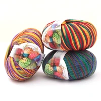 50g wool yarn rainbow color for hand knitting crochet hand woven thickness woolen yarn crocheting shawl thread crochet yarn