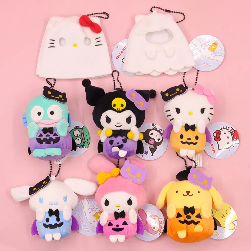 

Sanrio Halloween Hello Kitty Kuromi Cinnamoroll My Melody Pompompurin Doll Cute Cartoon Plush Toy Car Bag Pendant Accessories