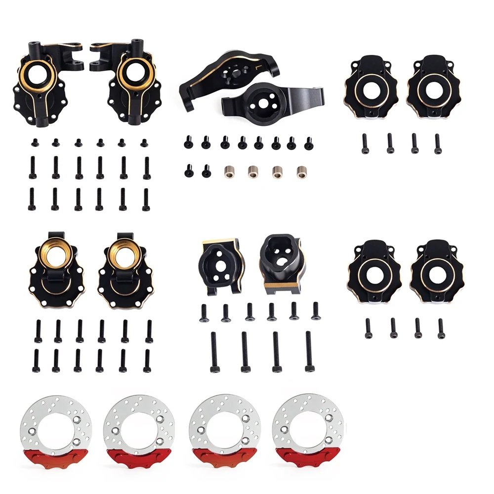 

Brass Steering Knuckle & Hub Carrier & Portal Cover & Brake Caliper Set for Traxxas TRX-4 TRX4 1/10 RC Crawler Car Parts