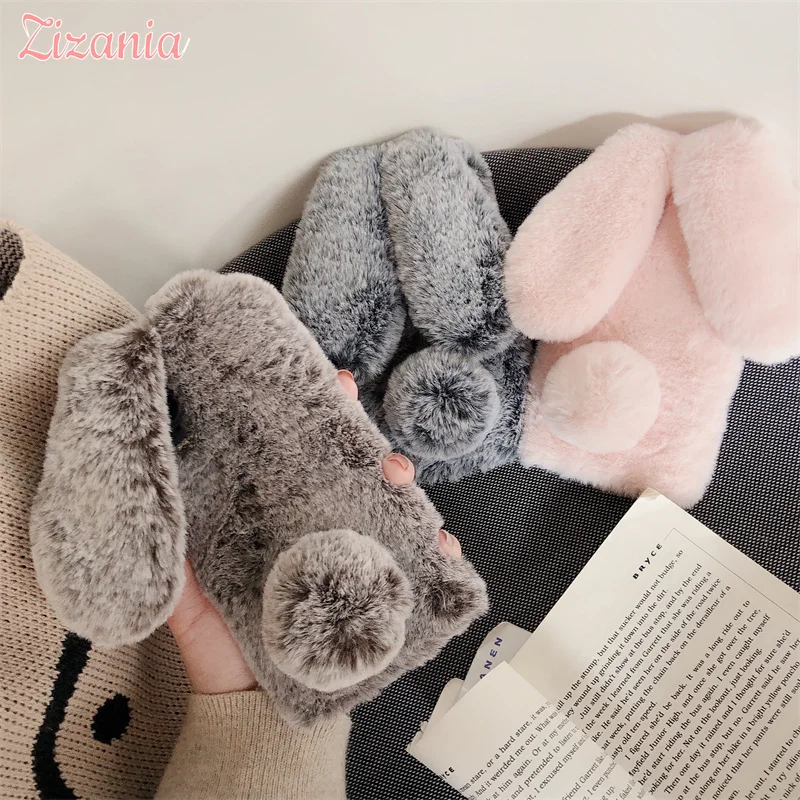 

Fashion Solid color Bunny tail Phone Case For iPhone 13 12 Mini 11 Pro XS Max SE 2020 X X 7 8 6 6S Plus Cute Shockproof Case New