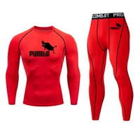 sports suits running tights mens compression shirts gym clothing quick dry long sleeve t shirts workout leggings sports suits
