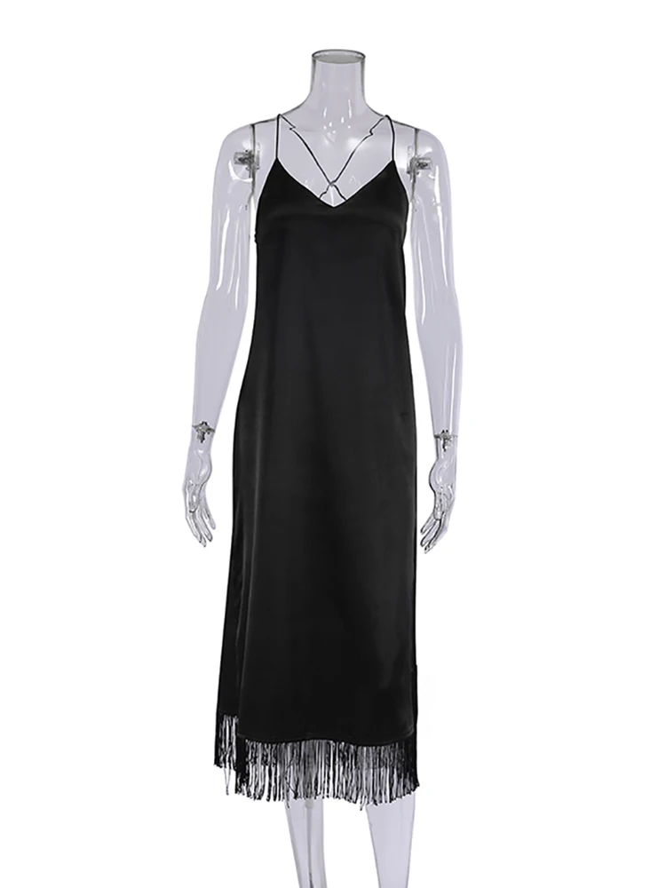 Ночная рубашка с кисточками Restve женские сексуальные платья на бретельках