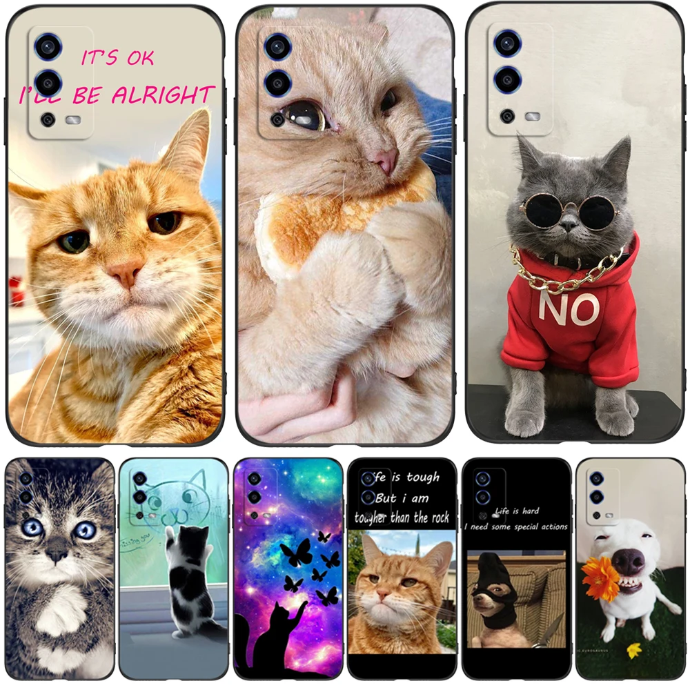 Чехол для OPPO A55 4G чехол 6 51 дюйма CPH2325 Oppo OPPOA55 A 55 2021 телефона с веселым котом