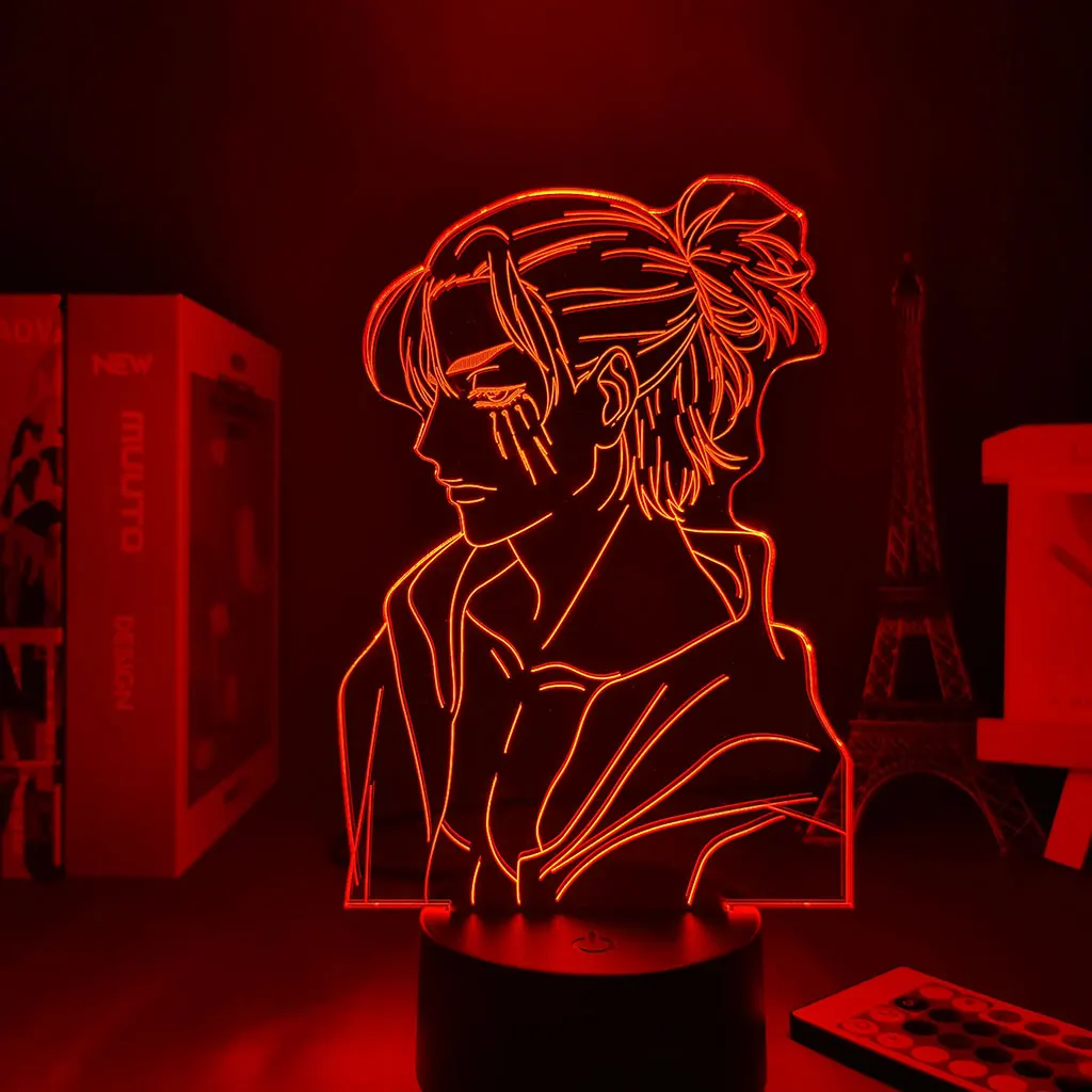 3D Аниме Свет Attack On Titan Manga Led Ночной персонаж Комнатная декорация Дети Shingeki no Kyojin.