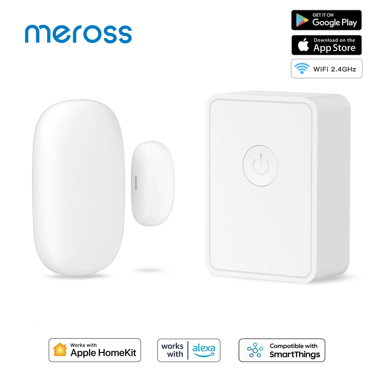Meross Homekit Wifi Smart Door Sensor Window Open Closed Detector Smart Home Security Protection Sistema Di Allarme Alexa Smartthings