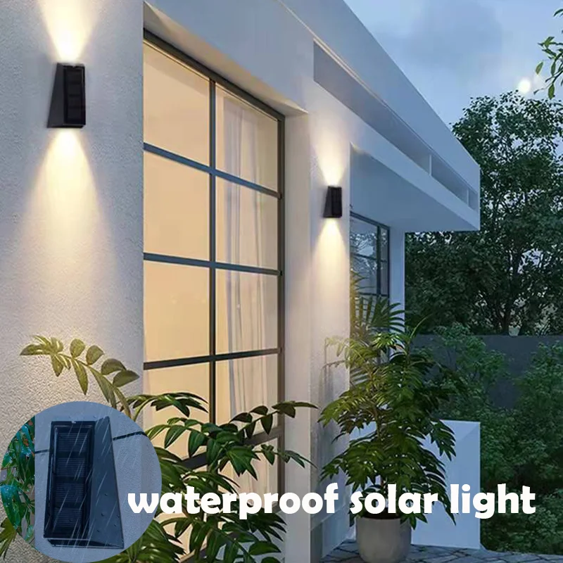 

Водонепроницаемый настенный светильник на солнечной батарее, уличный садовый светодиодный светильник, водонепроницаемое уличное декорат...