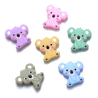 10pcslot safe silicone beads charm cartoon koala shape food grade safe silicone toys tiny rod for necklace accessories bpa free
