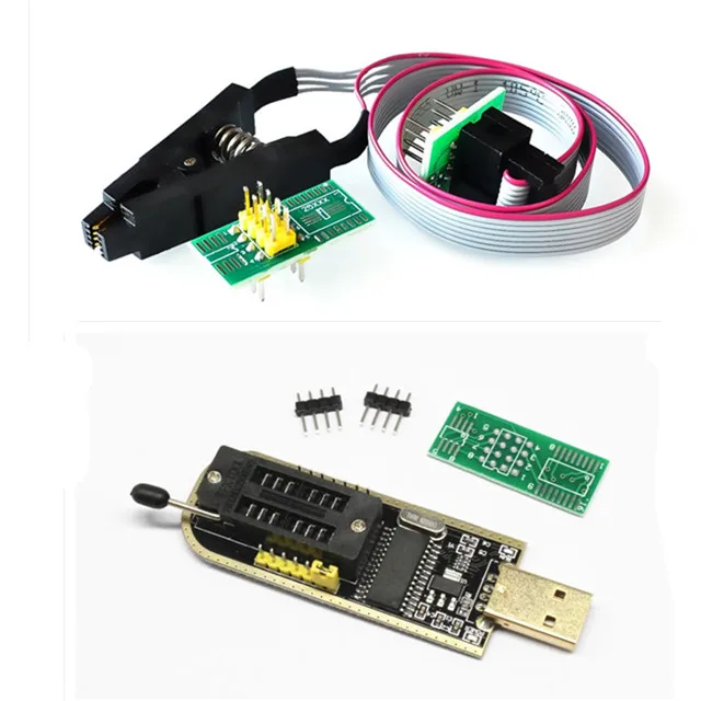 

SOIC8 SOP8 Test Clip for EEPROM 93CXX / 25CXX / 24CXX + CH341A 24 25 USB Programmer Module Series EEPROM Flash BIOS Sata Cable