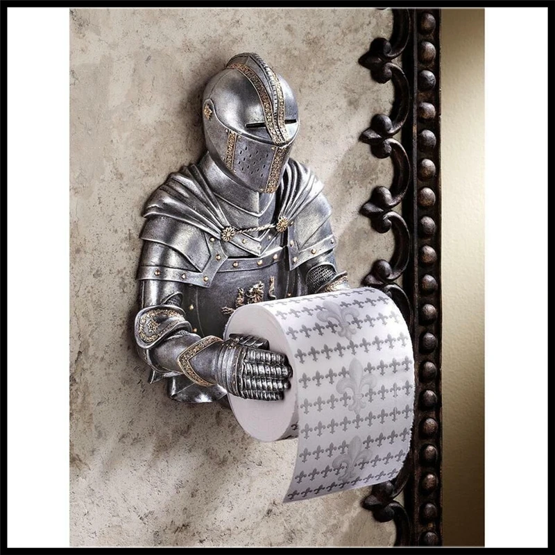 

25x20cm Knight Roman Soldier Tissue Holder Style Sucker Wall Hanging Creative Kitchen Roll Paper Tissue Box Toilet Roll Stand