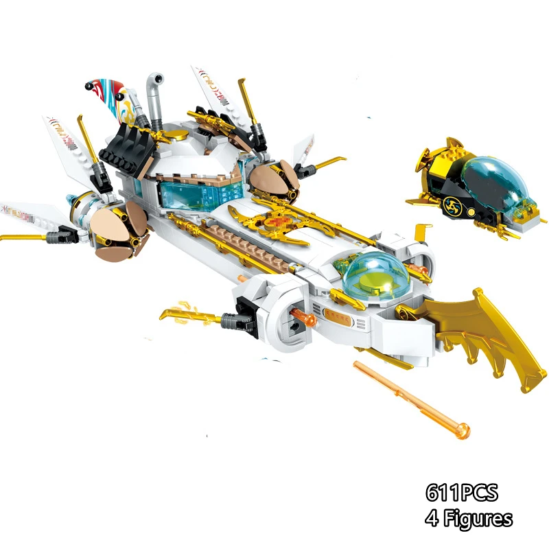 Ninja Underwater Submarine Building Blocks Hydro Bounty Toys Figures Underwater Reward No. 71756 Bricks Gift for Children Boys