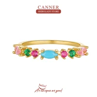 canner turquoise pink 925 sterling silver rings for women 678 size gemstones zirconia%c2%a0accessories 2022 trend jewelry gift anel