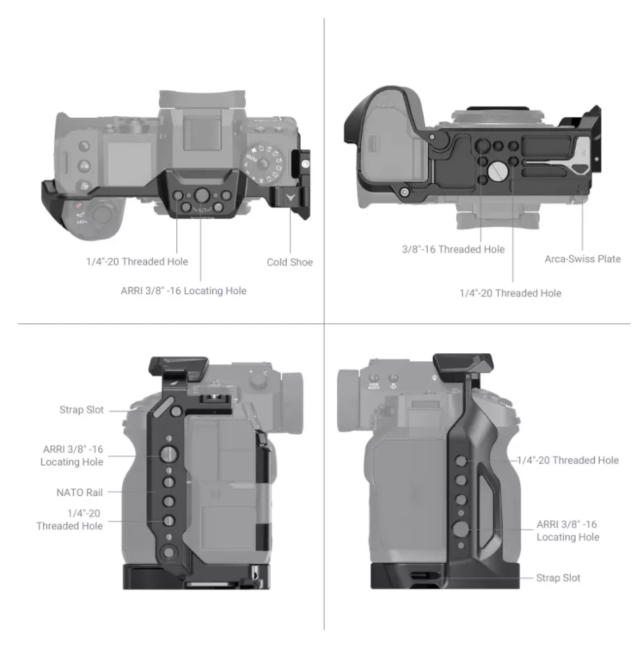Многофункциональная клетка SmallRig для FUJIFILM X-H2S с быстросъемной пластиной Arca-Swiss FT-XH