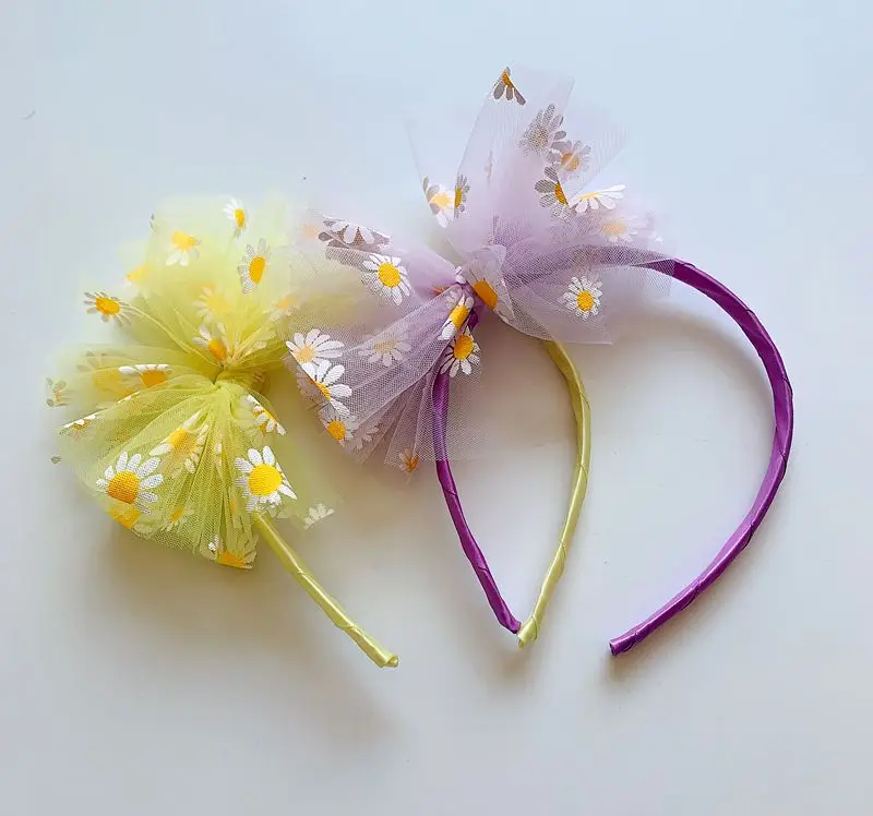 

New children's net yarn press clip hair accessories simple fashion bow hairpin