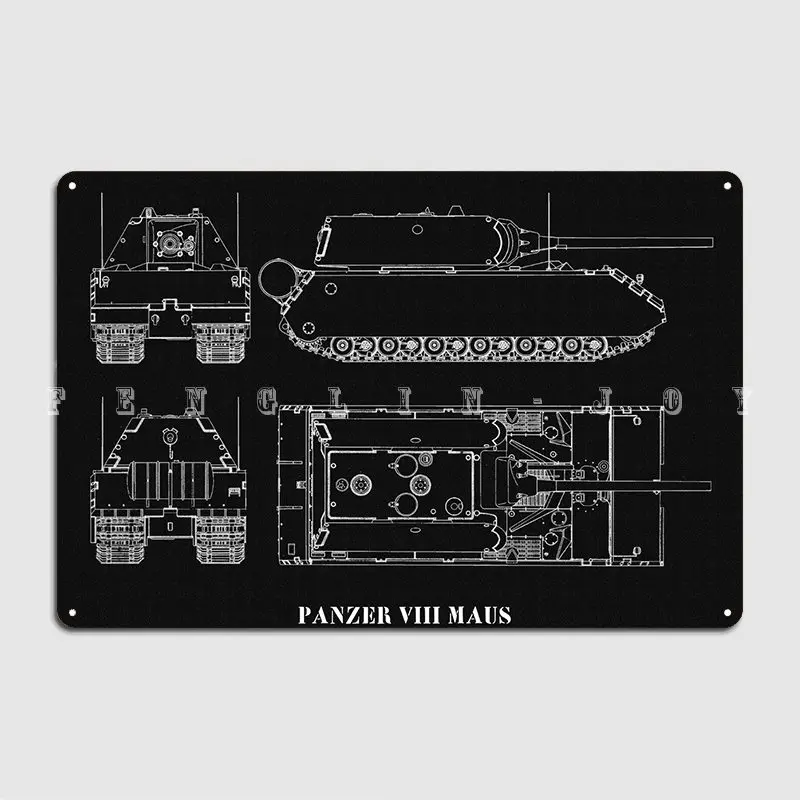 

Panzer Viii Maus Poster Metal Plaque Wall Cave Cave Pub Vintage Plaques Tin Sign Poster