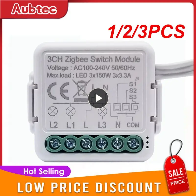 

1/2/3 шт., коммутационный модуль Tuya Smart ZigBee 3,0, 10 А