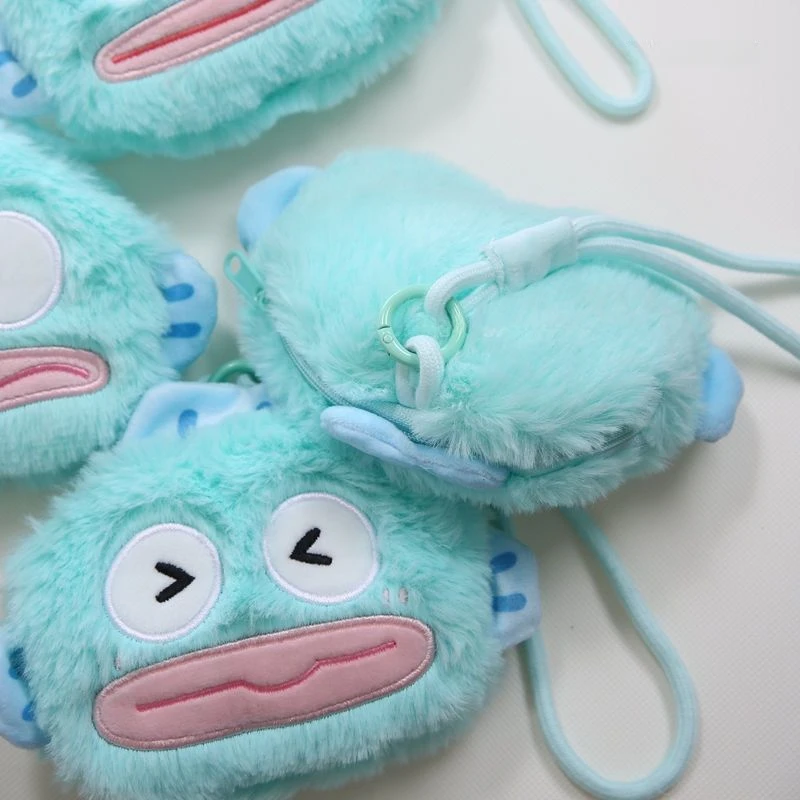 

Hangyodon Sanrio Anime Kawaii Coin Purse Cute Cartoon New Plush Wallet Portable Headphone Storage Bag Girl Creative Bag Pendant
