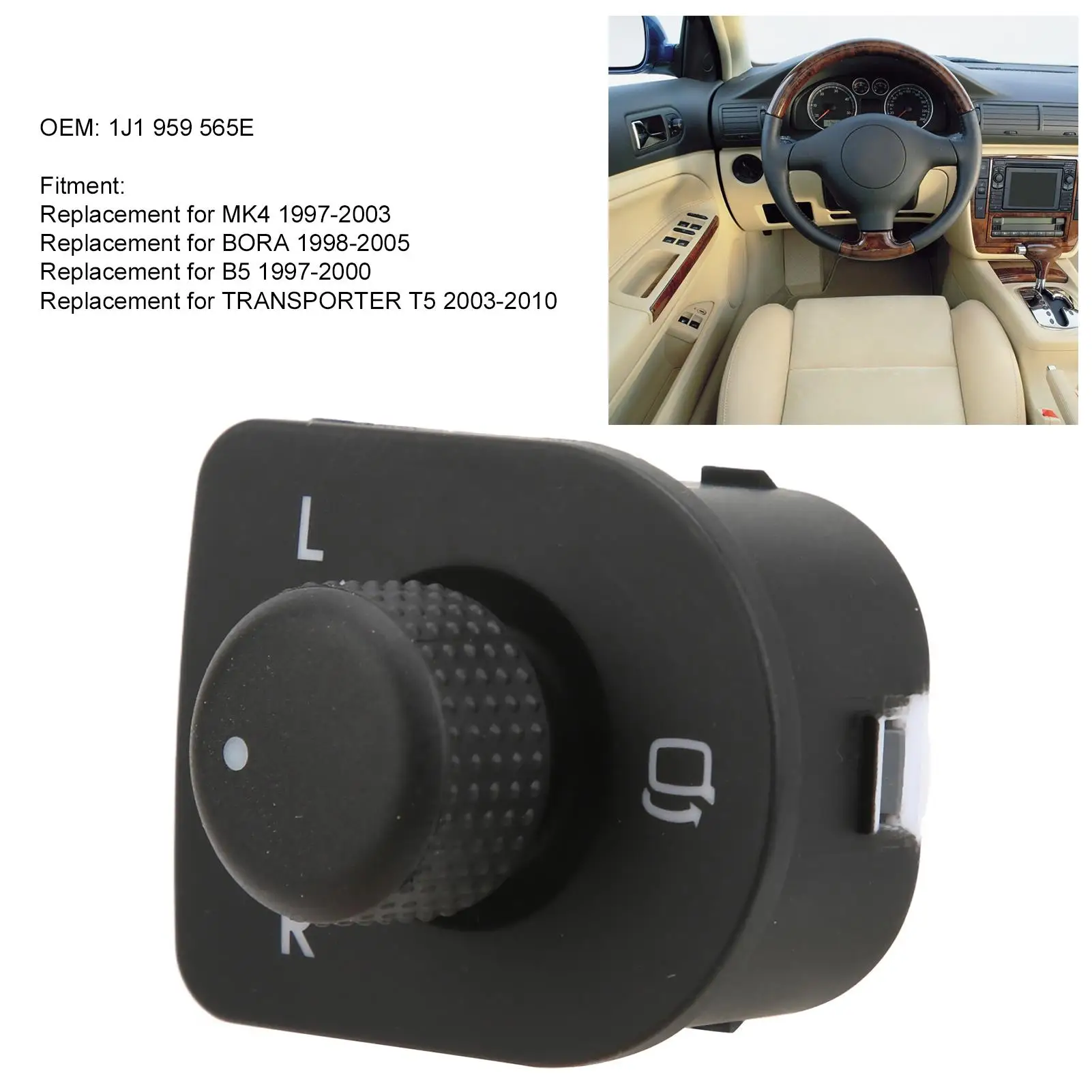 Ручка переключателя регулировки бокового зеркала 1J1 959 565E замена для t5 2003 2004 2005 2006