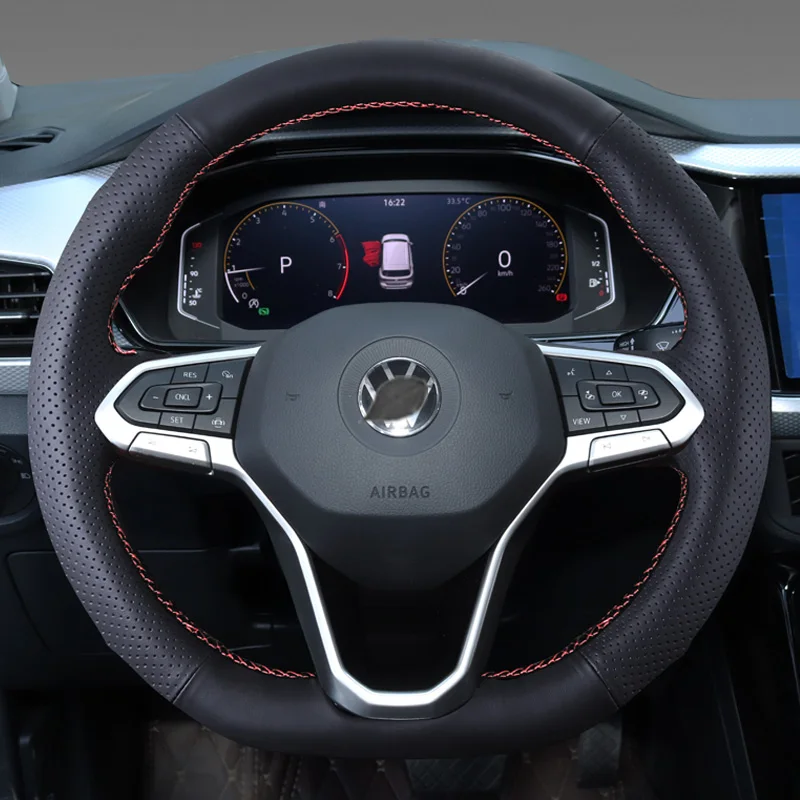 

DIY Hand-Stitch Suede Leather Car Steering Wheel Cover for Volkswagen Touareg T-roc Phteaon Tharu Passat CC Lamando Tiguan